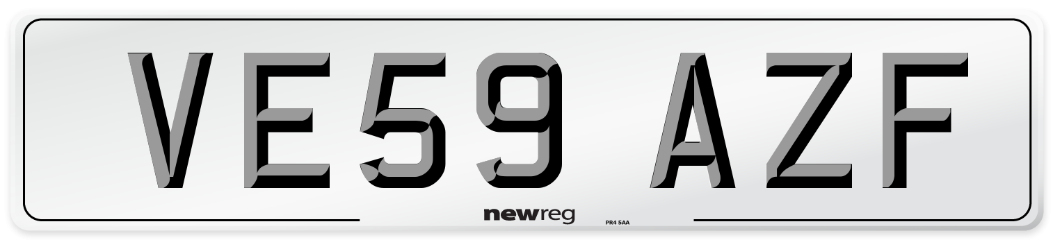 VE59 AZF Number Plate from New Reg